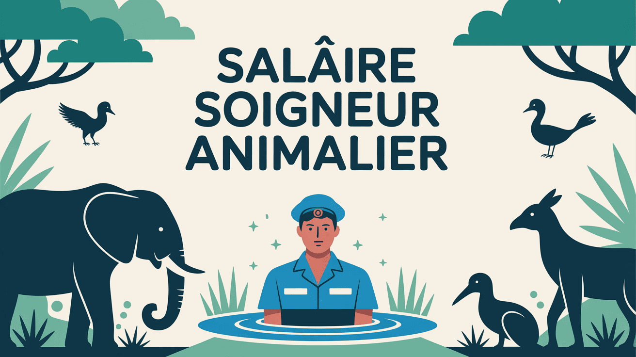 illustration soigneur animalier salaire avec animaux et végétation
