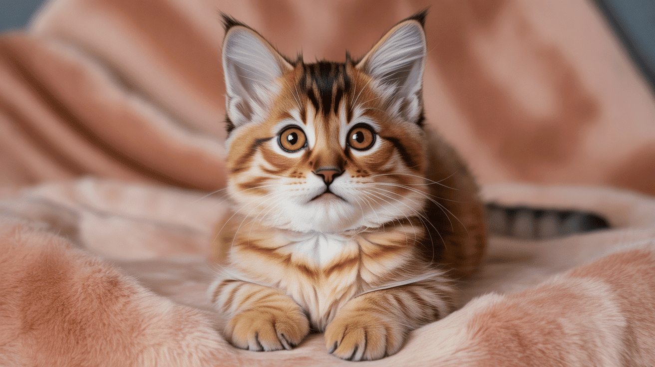 Somali chaton roux assis coussin pelage chatoyant