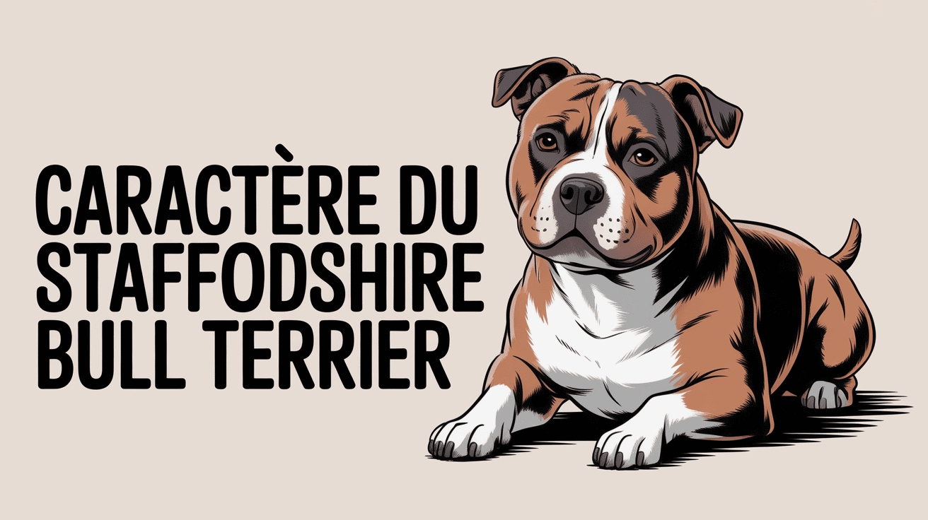 Illustration staffordshire bull terrier caractère noble et confiant
