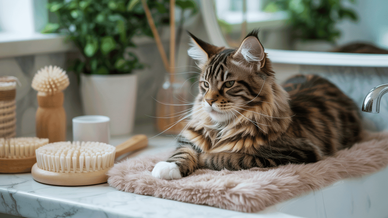Toilettage Maine Coon brossage outils calme