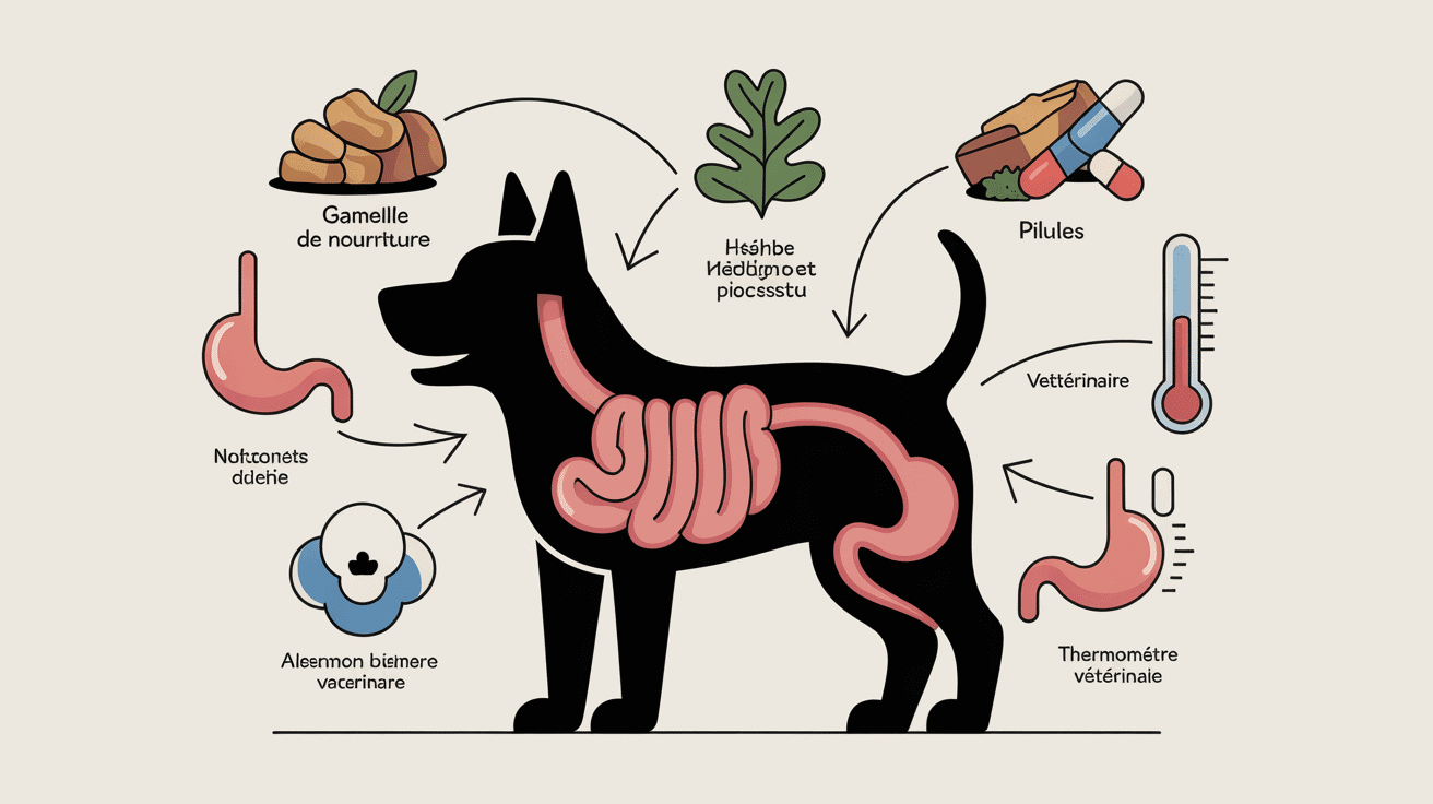 Schéma causes vomissements chien