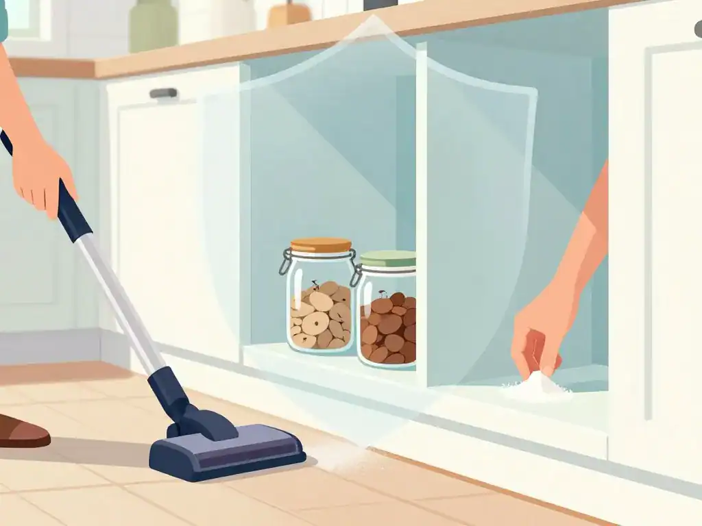 Mains aspirent et rangent bocal petit insecte noir 1mm