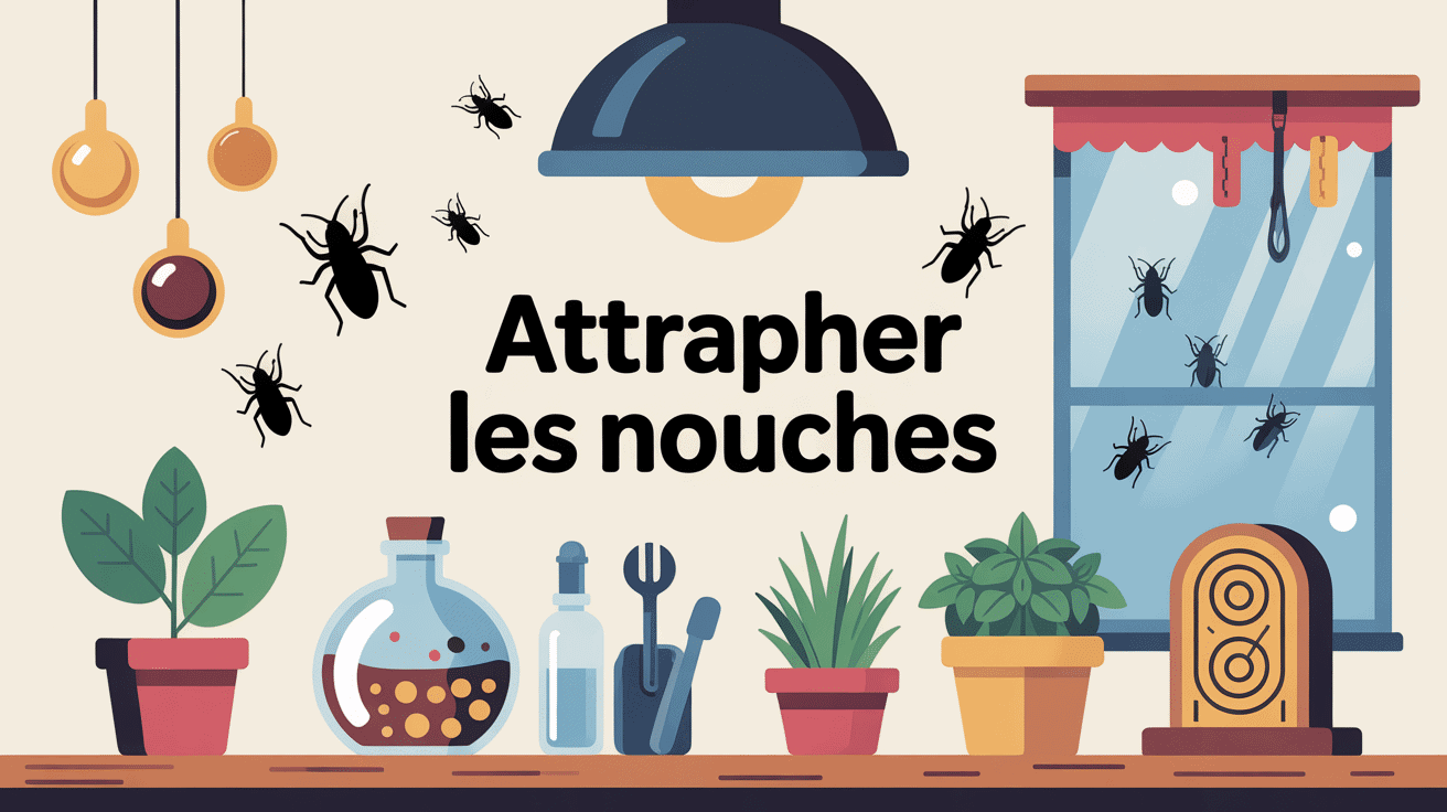 Illustration guide pour attraper les mouches à la maison