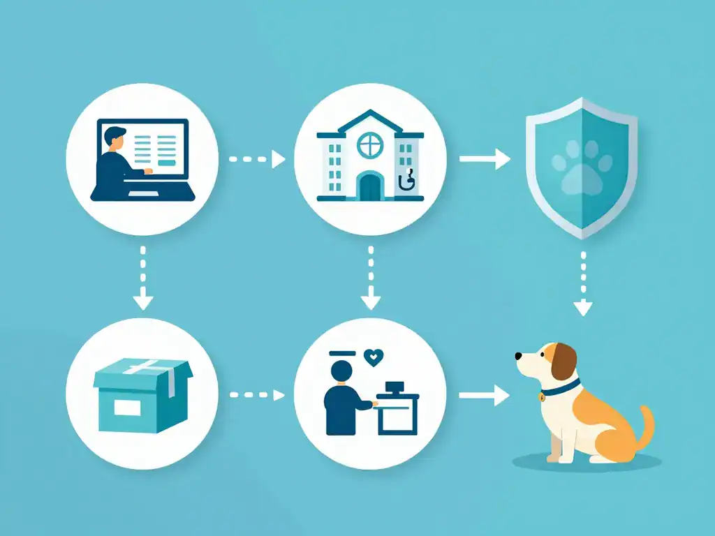 Schéma chronovet compte vétérinaire validation livraison