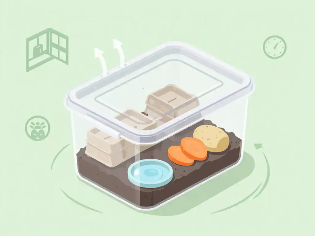 bac d’élevage de grillon avec aération et abris