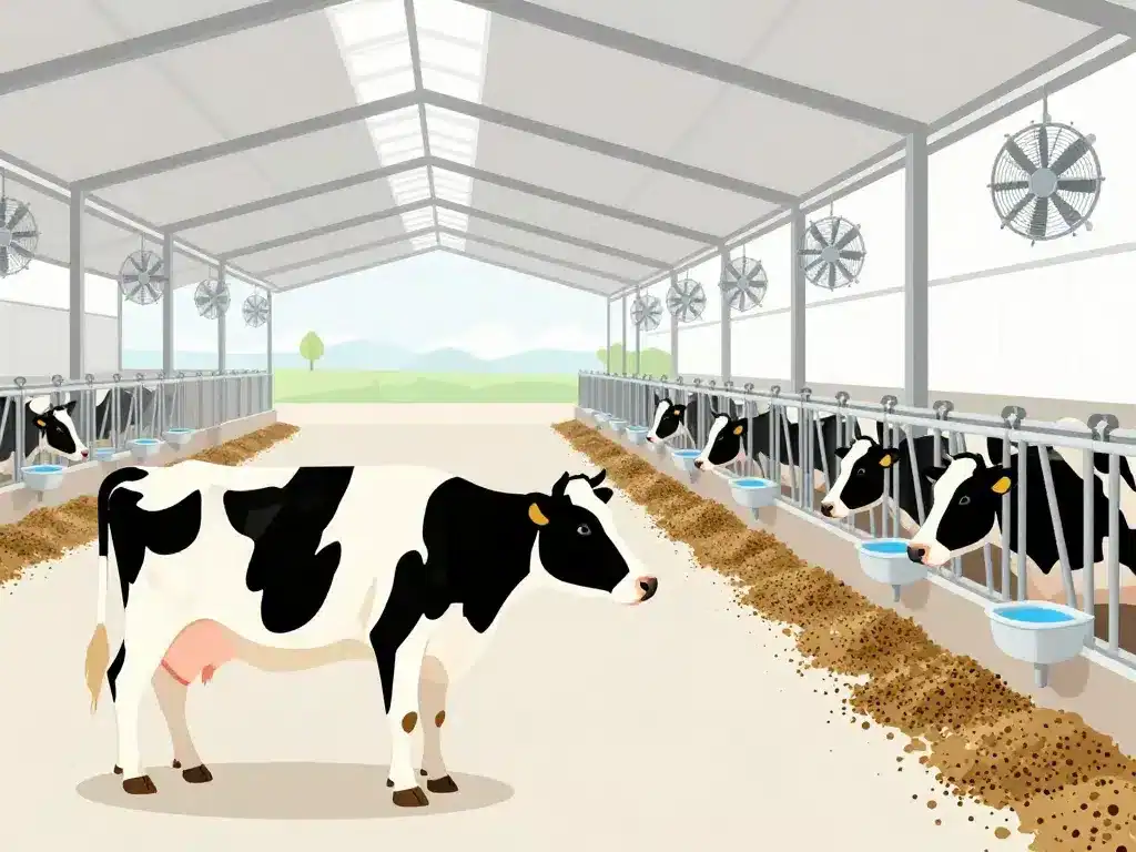 holstein en stabulation libre production lait