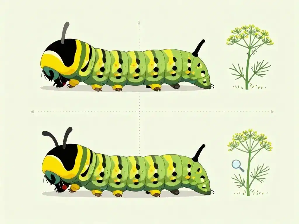 diagramme identification chenille jaune et noir sans texte
