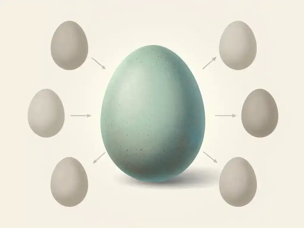Diagramme oeuf de merle bleu-vert tachete avec comparaisons
