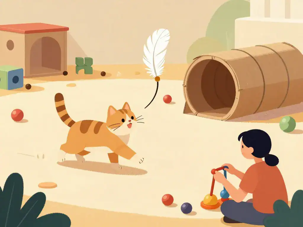 Jeu et routine chat d'appartement dynamique