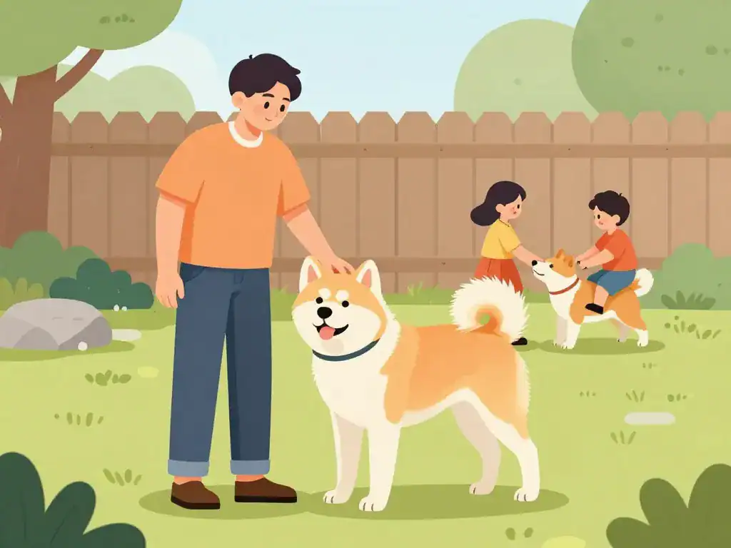 akita chien japonais education positive famille jardin