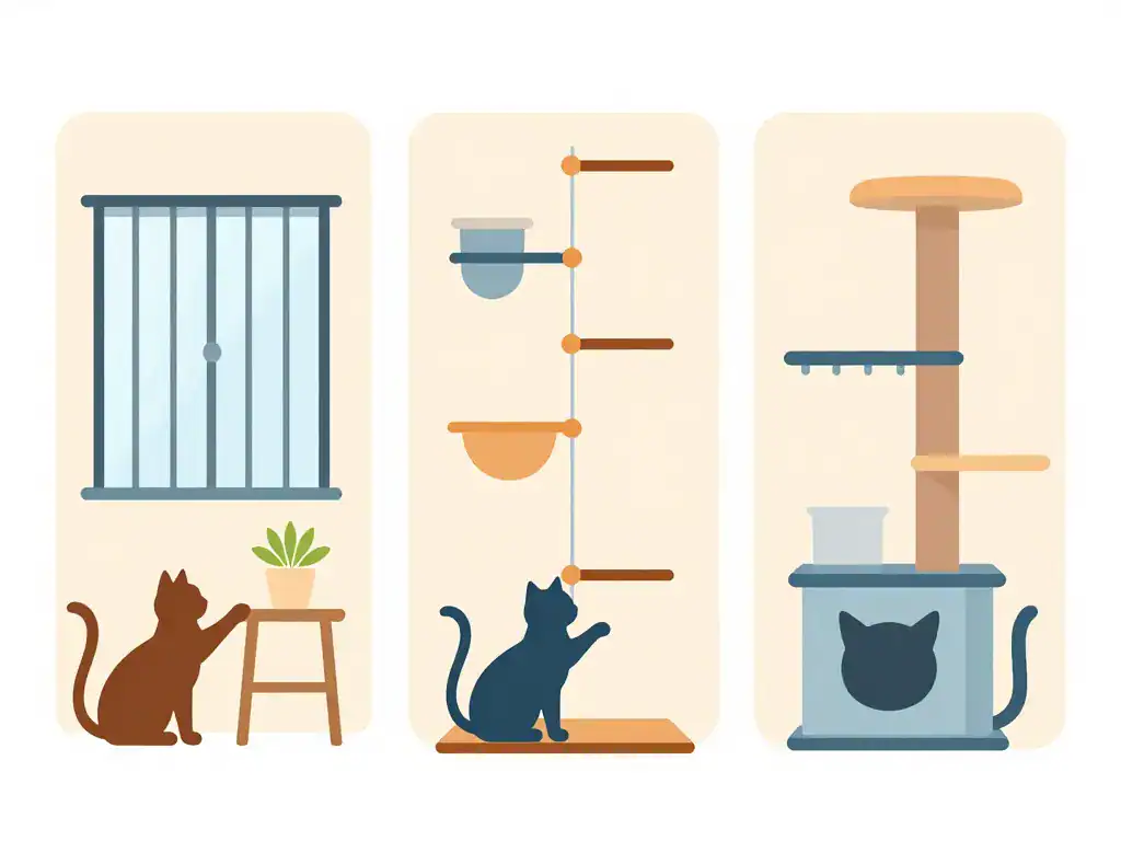 Différents modèles de barre à chat en schéma illustré