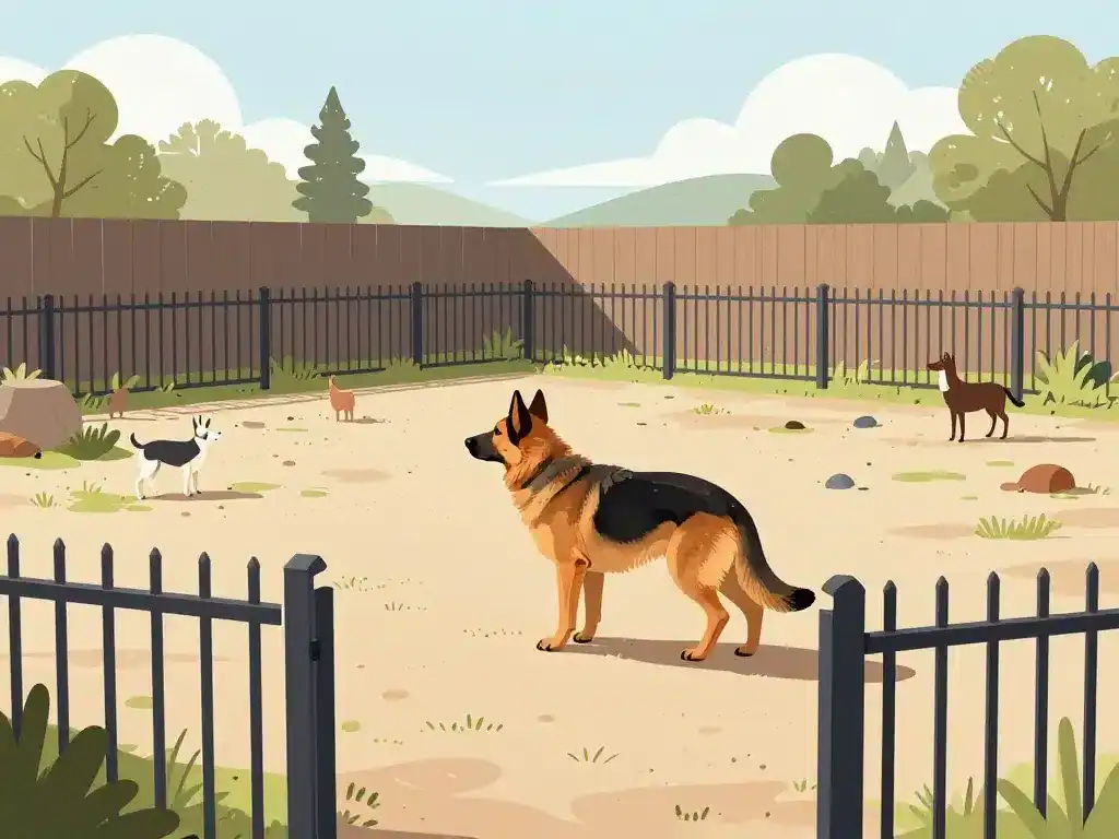 berger d'asie centrale grand chien jardin clôturé habitat