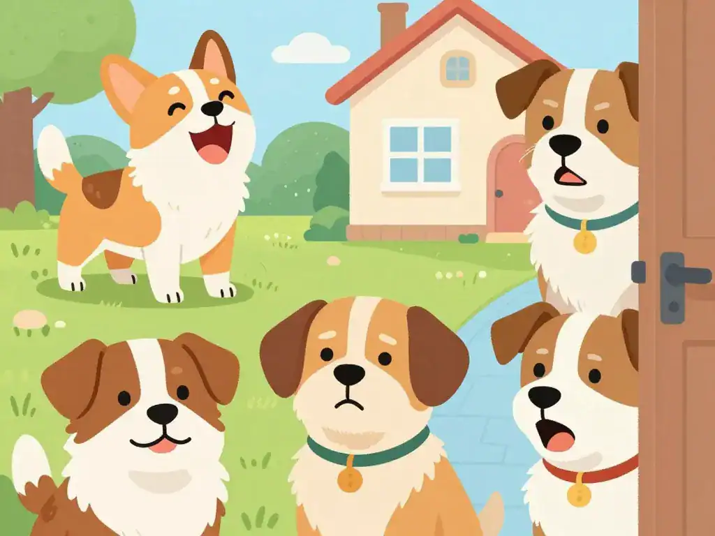 différents bruitages de chien selon contexte illustration