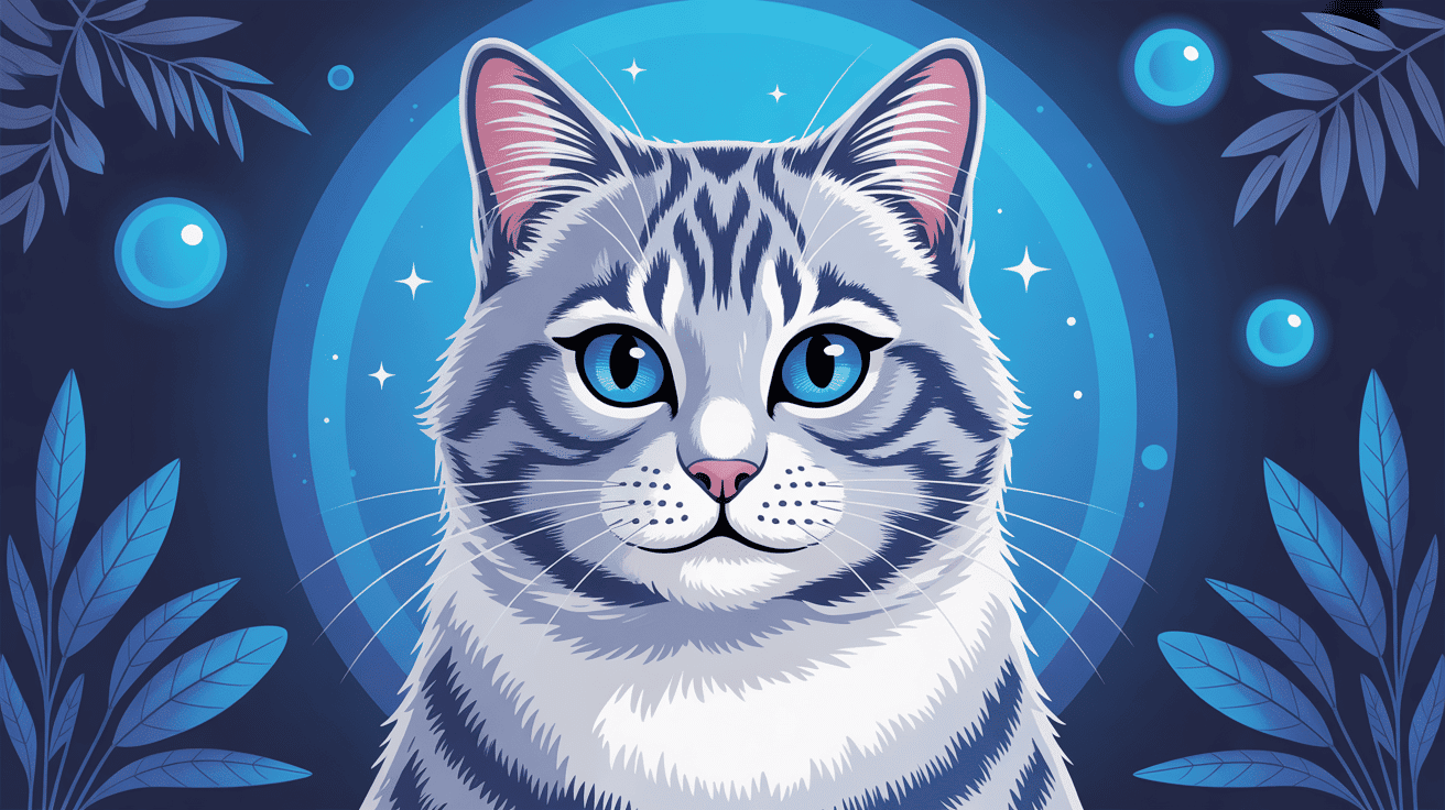 chat aux yeux bleus décor épuré