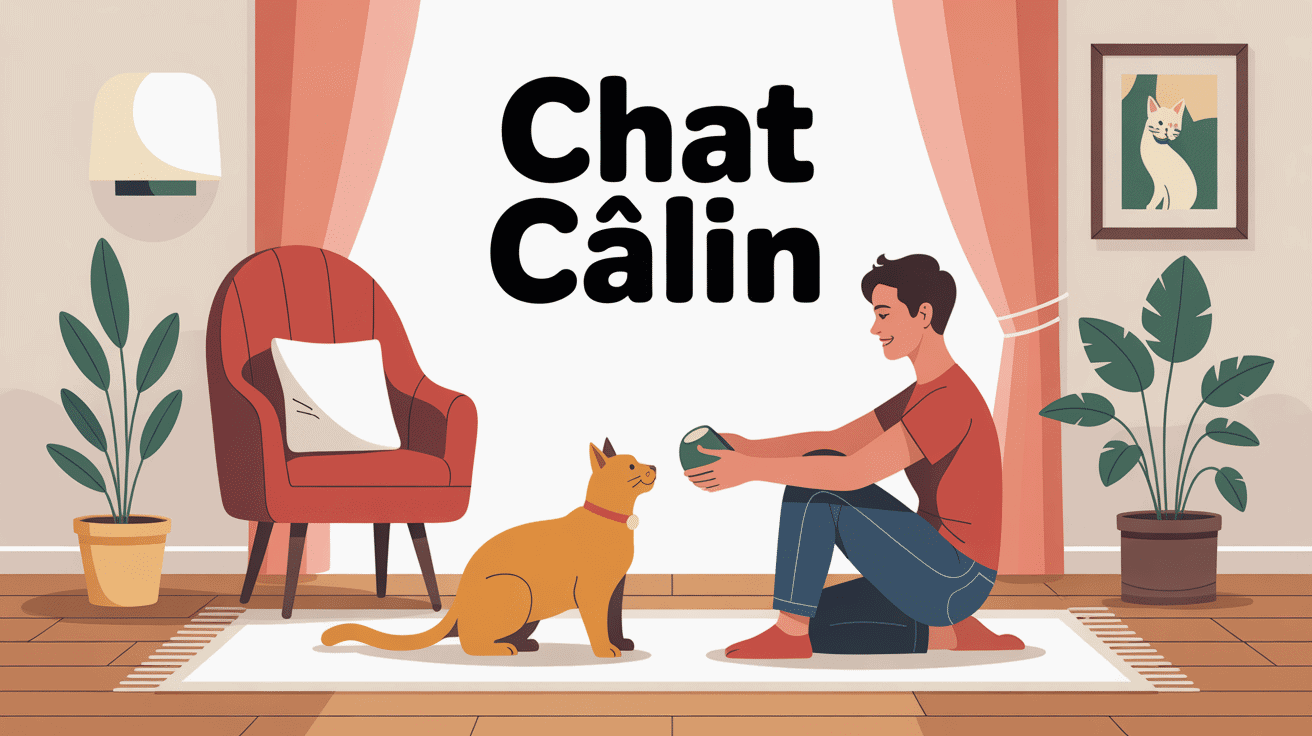 Complicité entre humain et chat calin illustration poétique