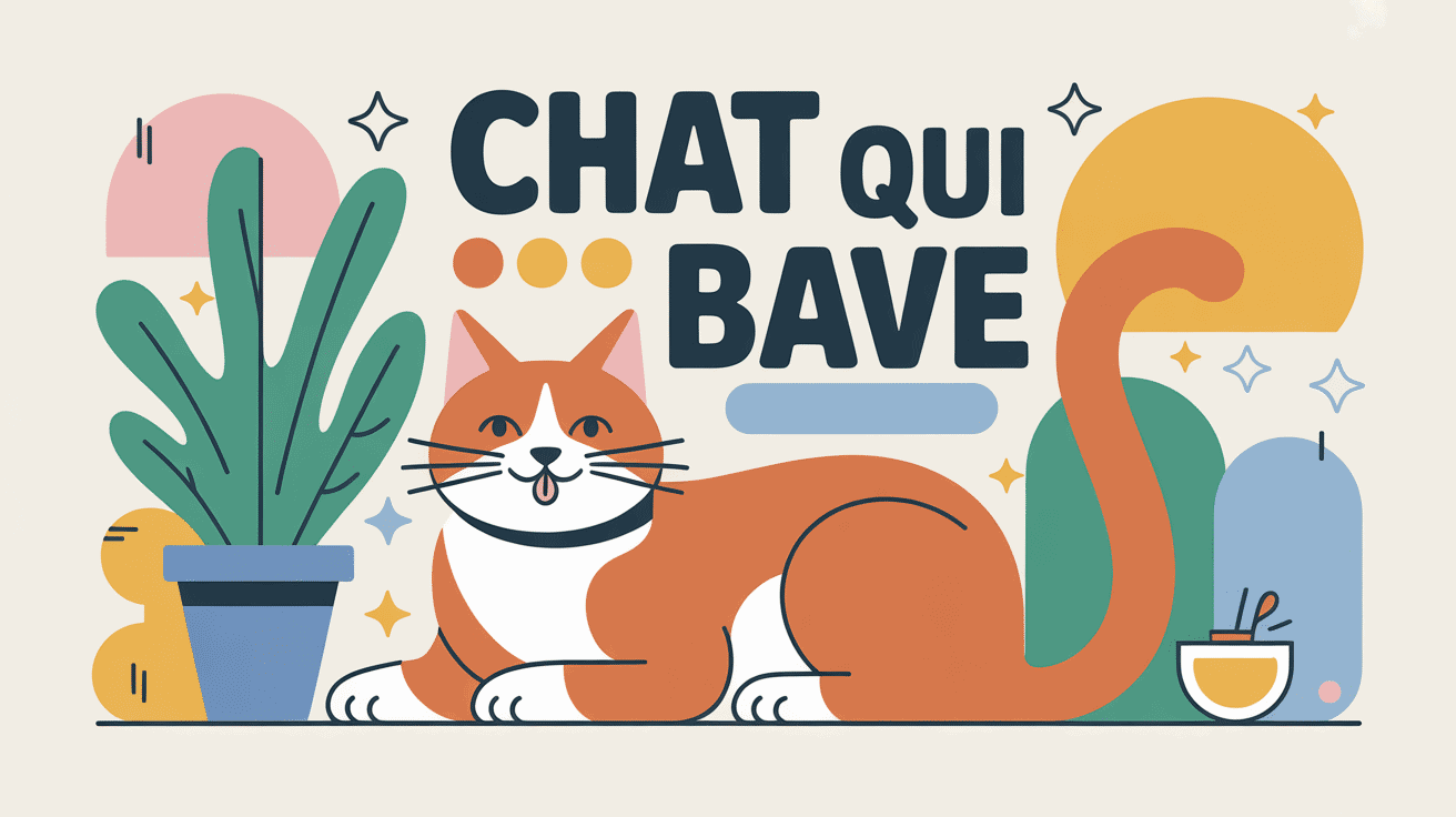 chat qui bave illustration douce décor chaleureux