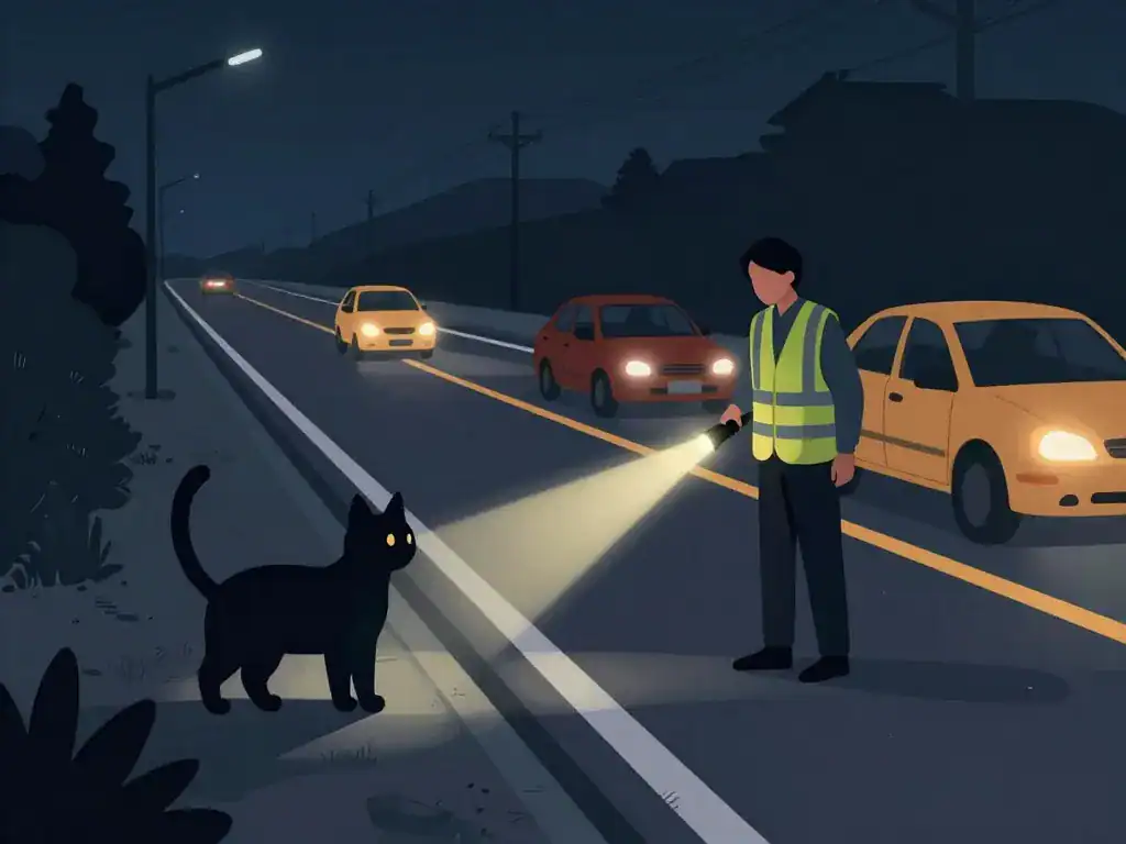 Réagir chats écrasés route illustration