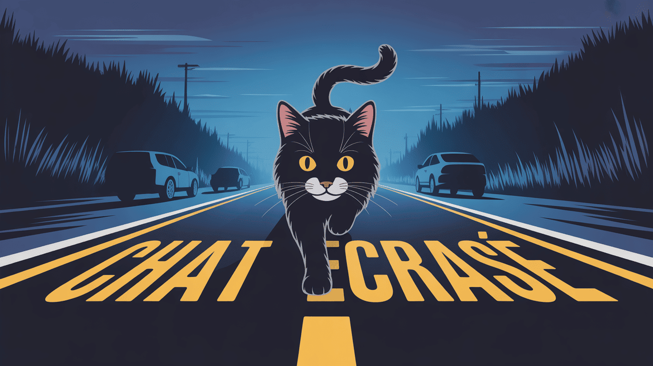 Illustration chats écrasés sécurité prévention route