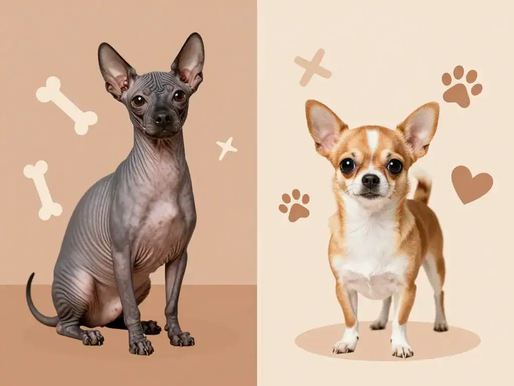 comparaison chien mexicain Xoloitzcuintle Chihuahua