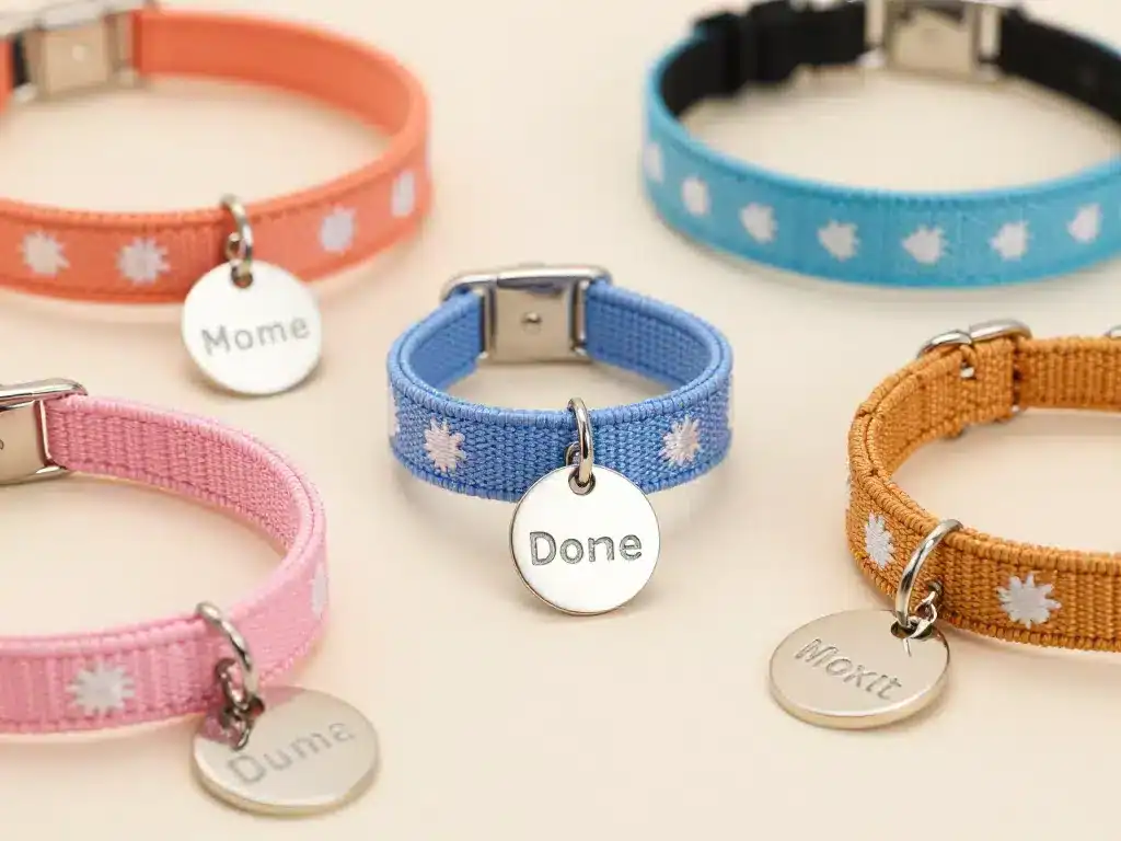 Collier chaton personnalisable avec différents styles de médaillon