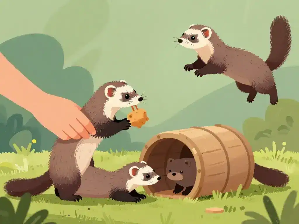 furet domestique comportement interaction humain