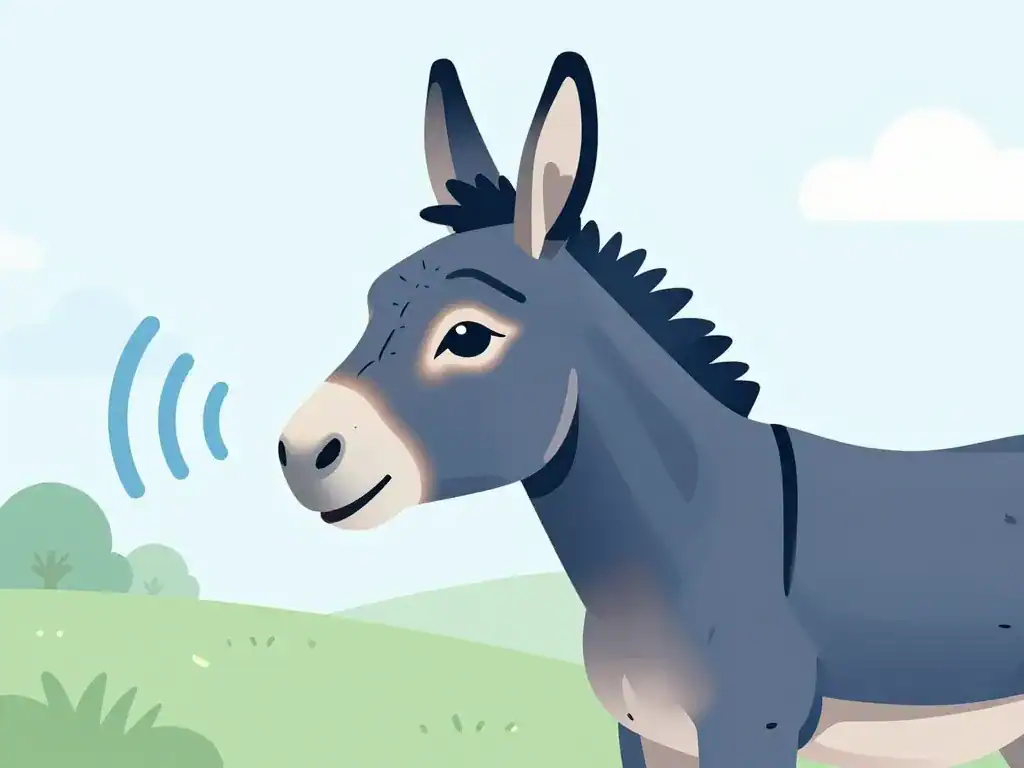 Schéma anatomique du cri de l'âne et ondes sonores