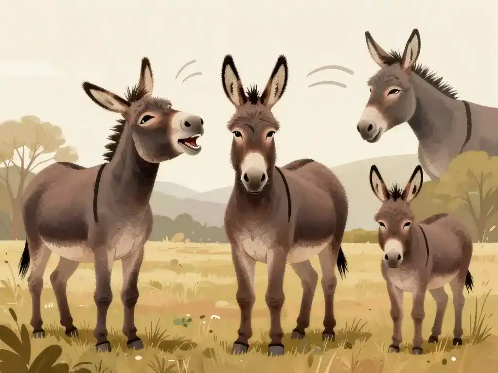 Illustration du cri de l'âne représentant la communication et les émotions