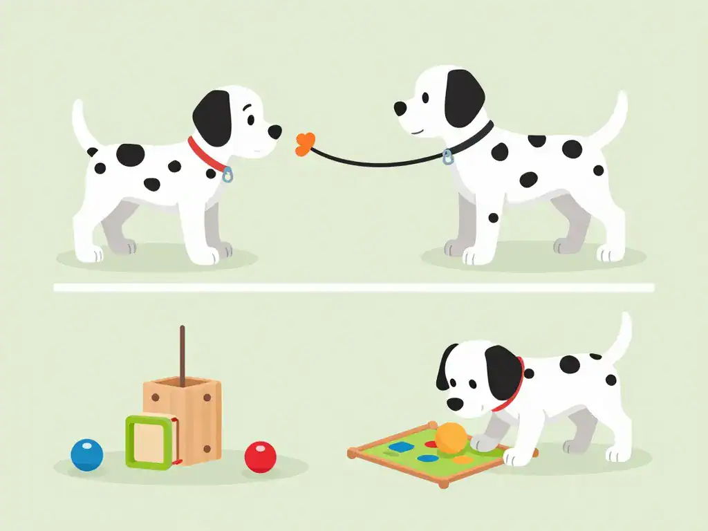 chiot dalmatien apprentissage positif et activités mentales