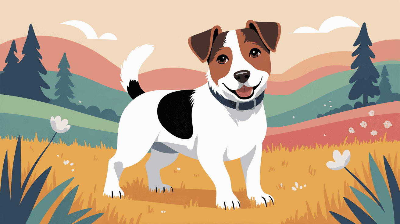 Illustration espérance de vie Jack Russel traversant les saisons