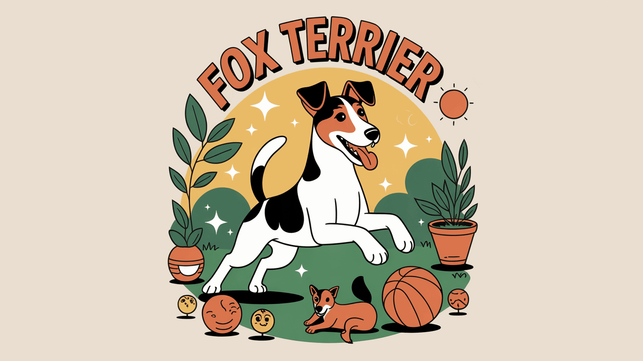 fox terrier joueur et famille éléments quotidiens