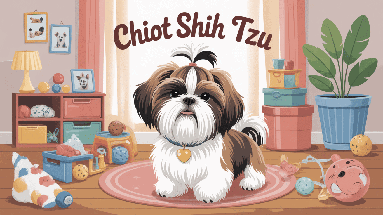 chiot shih tzu illustration guide intérieur