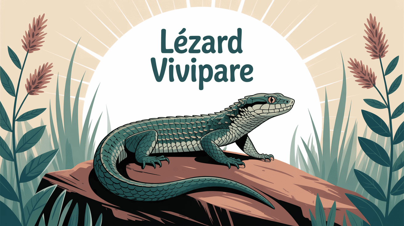 lézard vivipare sur pierre en milieu naturel