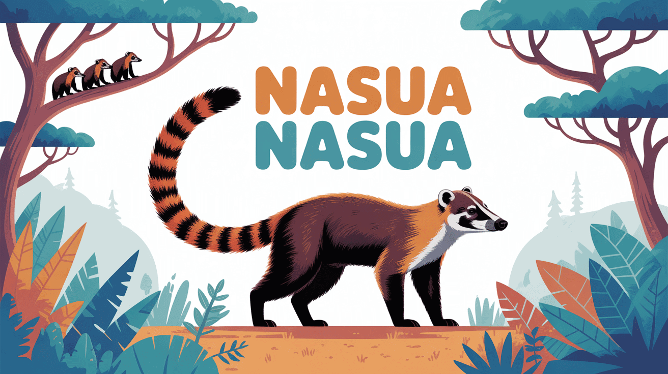 Illustration Nasua nasua coati sud-américain forêt