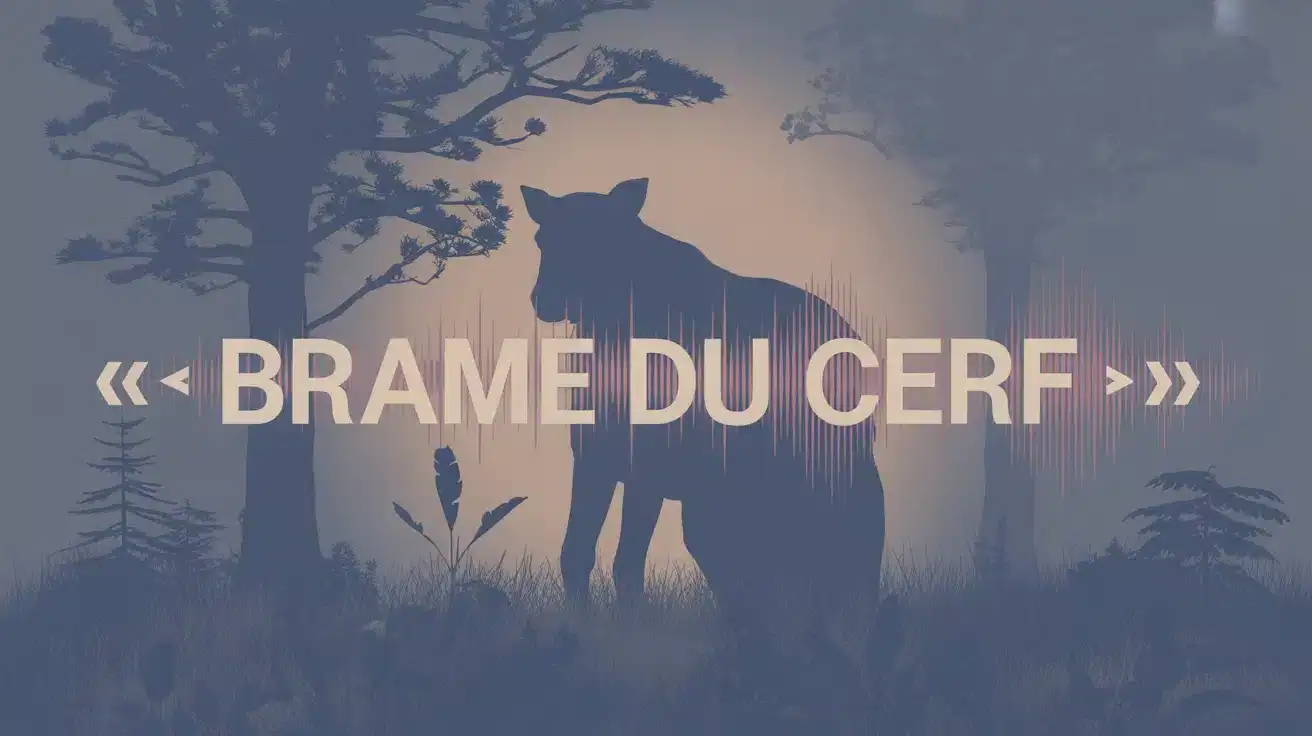 Brame du cerf dans une forêt en brume