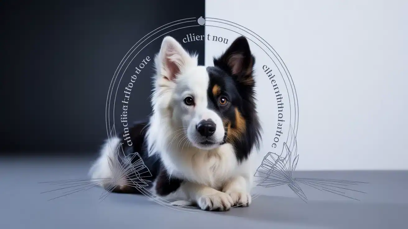 Chien blanc et noir bicolore, contraste noir et blanc