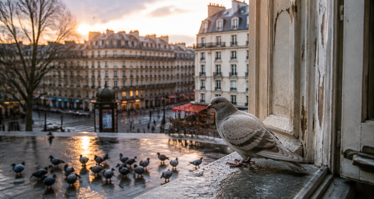 Durée de vie pigeon sur place urbaine française