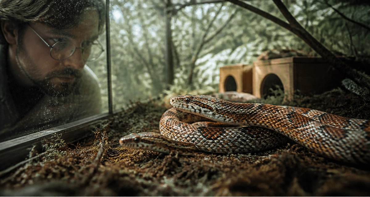reproduction serpent couple terrarium