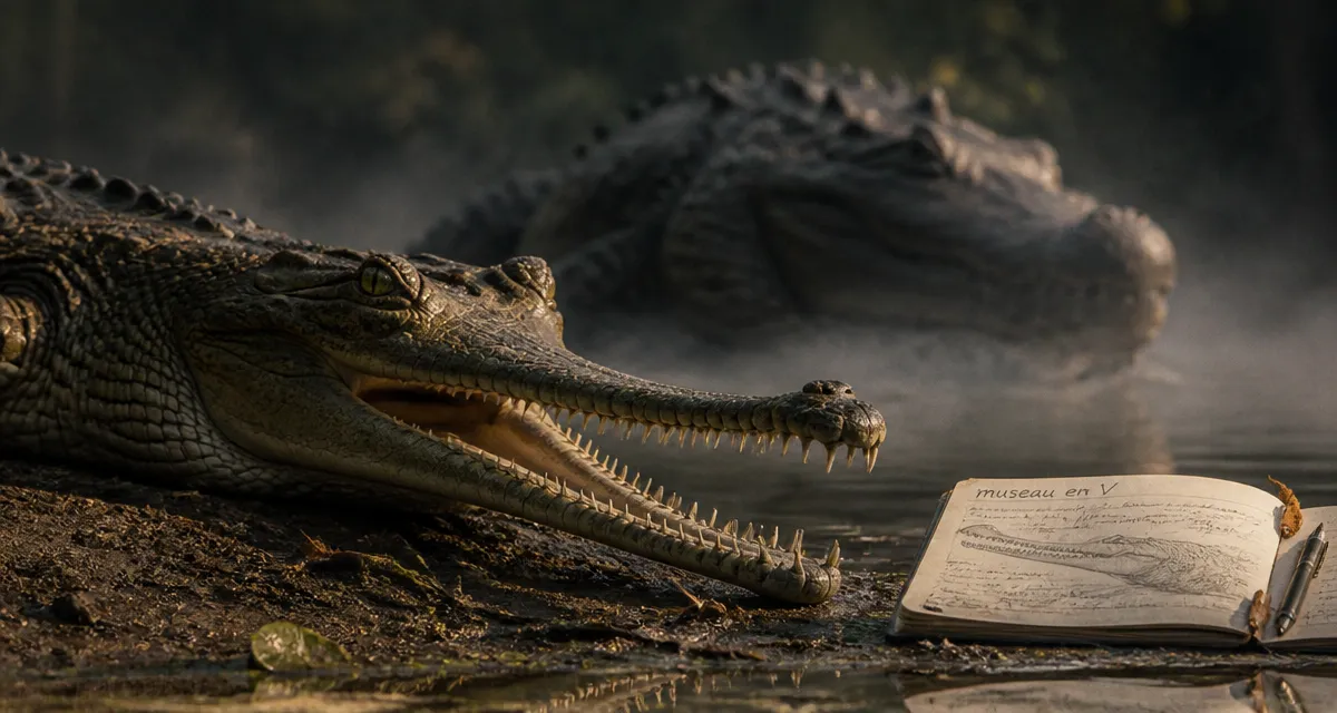 Différence entre caïman et crocodile : museau en V visible
