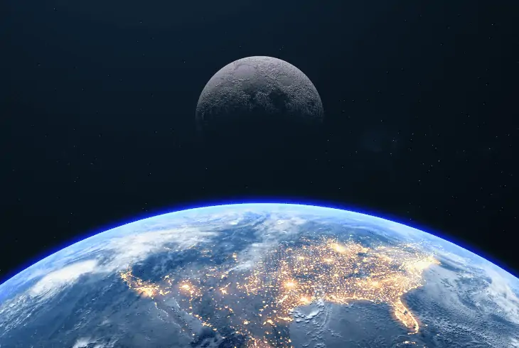 earth and moon