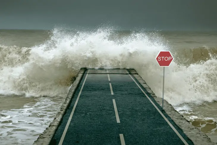 water surge in coastal areas