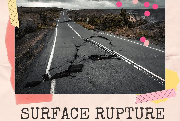 the surface rupture