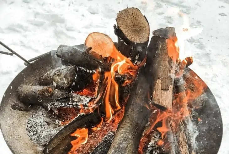 fire pit with flames