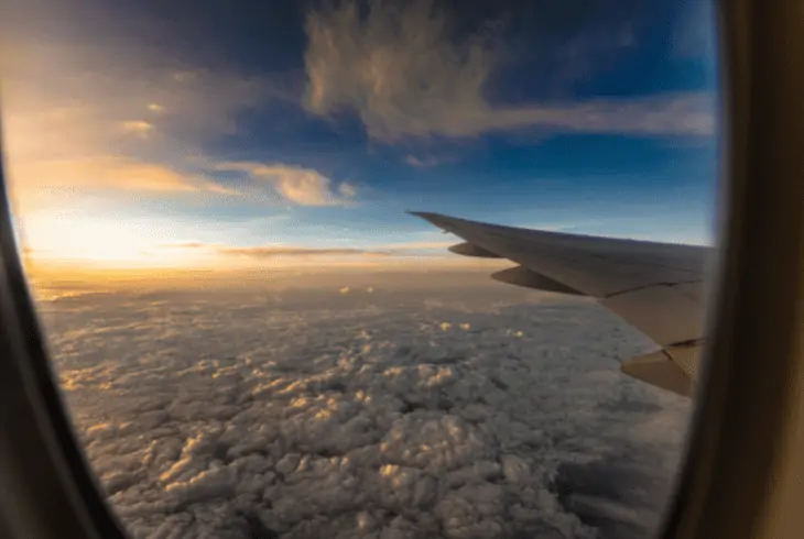 plane take off rain