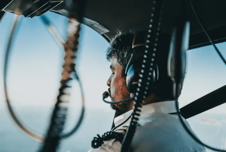 pilots taking off in rain