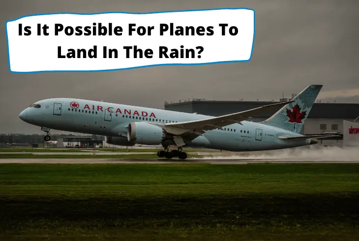 planes landing in the rain