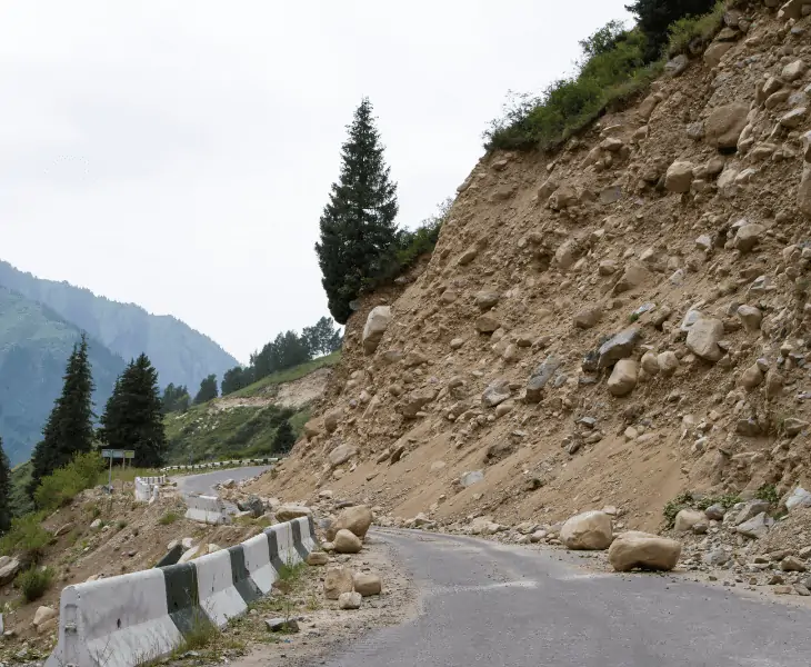 road landslide