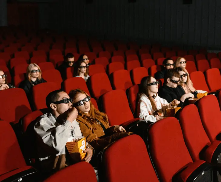 people watching movie