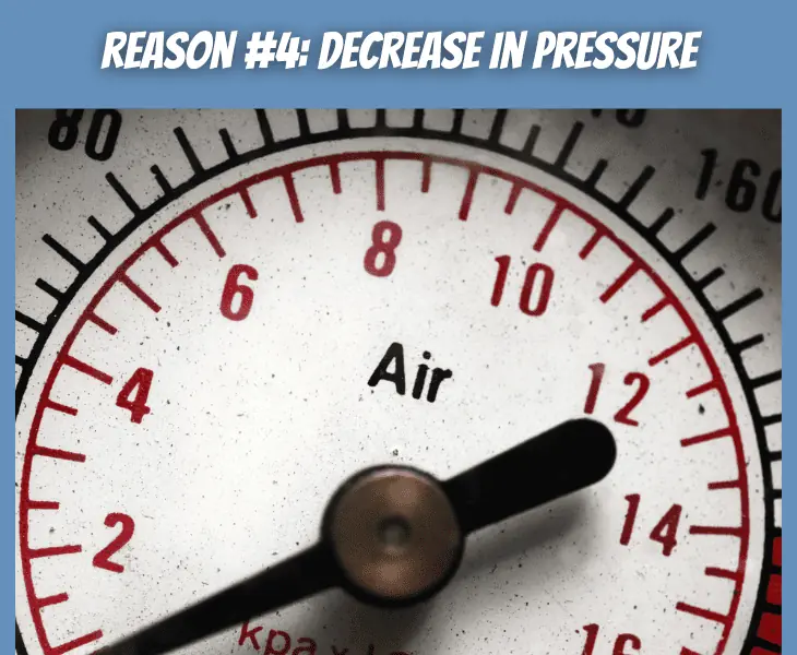 decrease in air pressure
