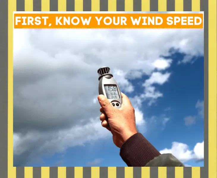 use of anemometer to measure gust of wind