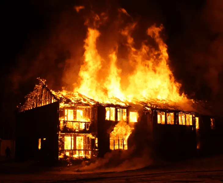 damaging fire cause by earthquake